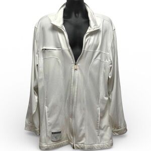 Air Jordan Flight Jacket Cream Full Zip Retro Y2K Streetwear Men’s XXL